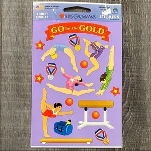 💞 New Gymnastics “Go For The Gold” Scrapbook Stickers